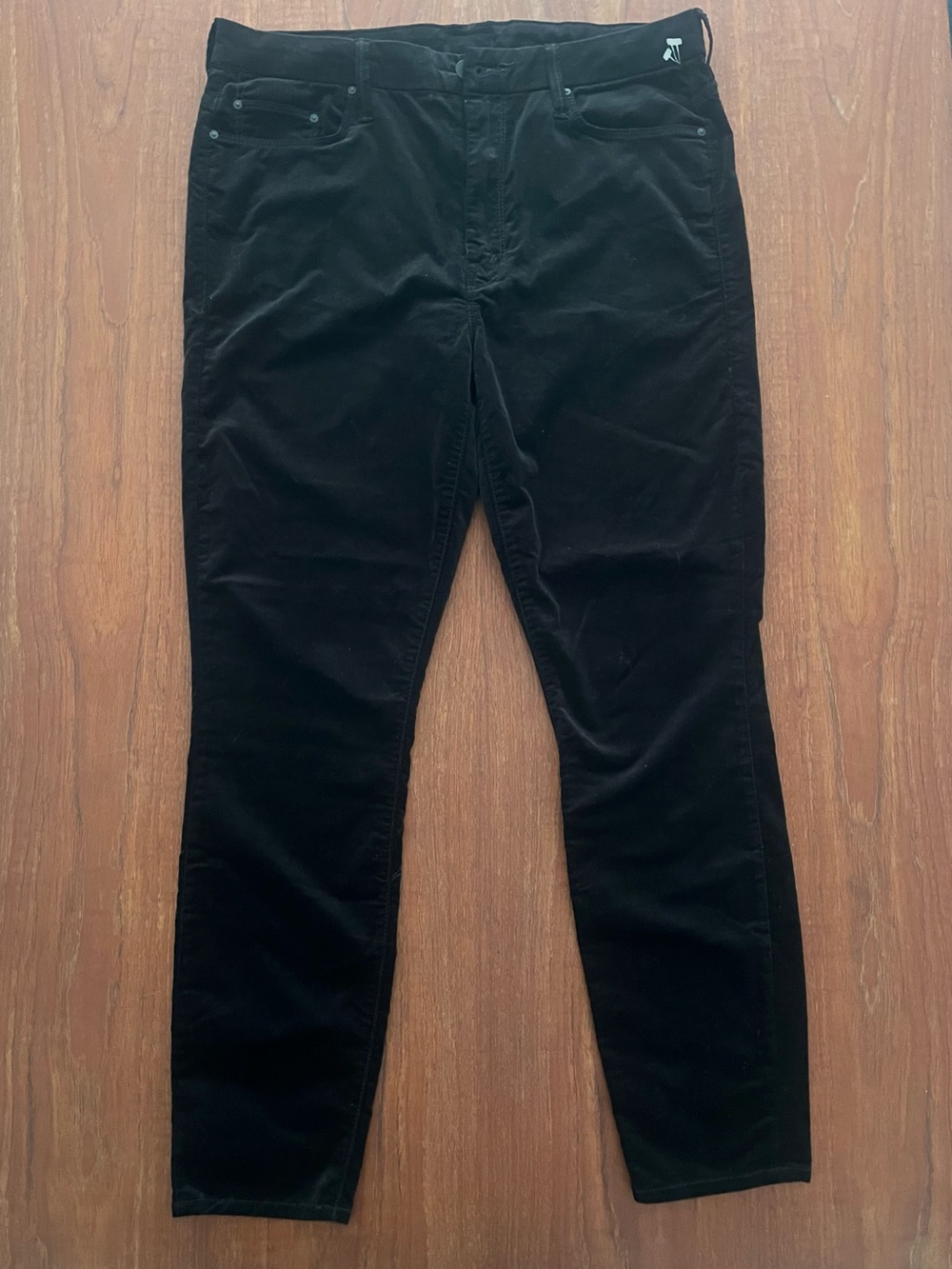 Mother high waisted Looker black velvet jeans size 32